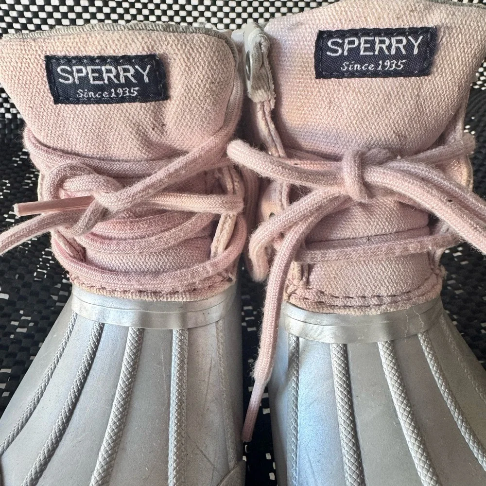Sperry Kids Pink and Cream Boots